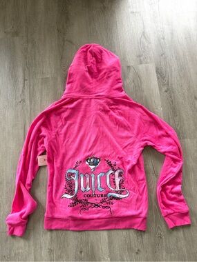 Juicy Couture Knockout Pink Hoodie Full Zip Y2K NWT Large